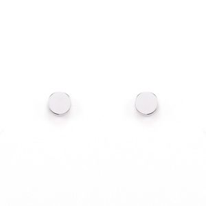 Flat Circle Studs Sterling Silver Small Earrings